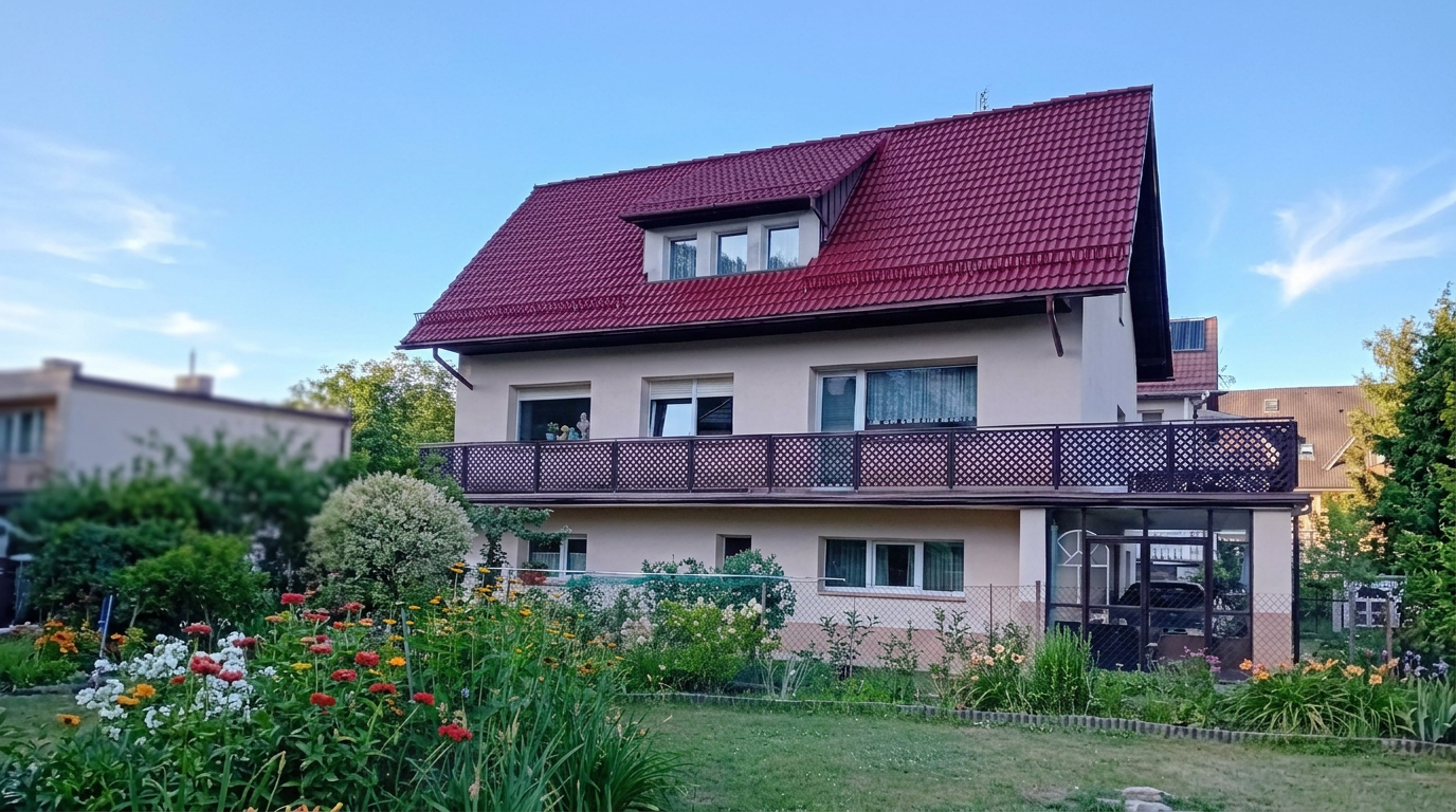 Dom jednorodzinny z odnowionym, czystym dachem